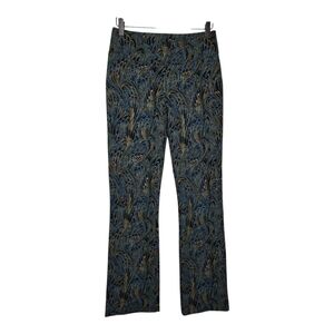 Soft Surroundings Womens Marble Peacock Print Wide Leg Pants Size XS